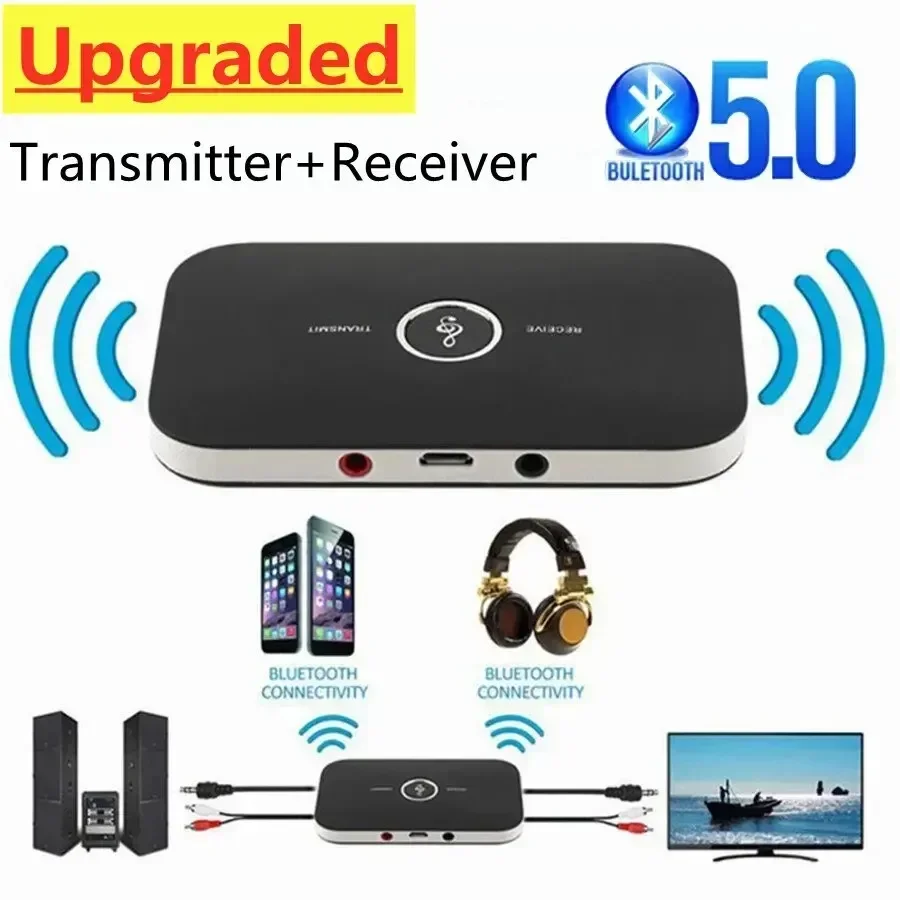 Verbesserter Bluetooth 5.0 Audio Sender Empfänger RCA 3,5 mm AUX Jack USB Dongle Musik Wireless Adapter für Auto PC TV Kopfhörer