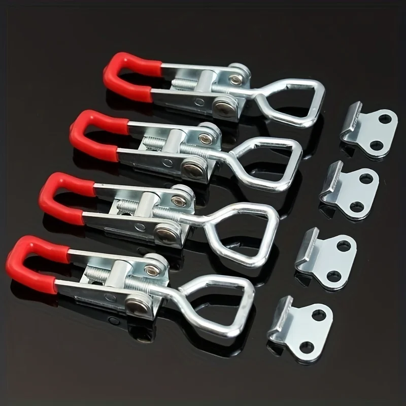 Loquet de sangle réglable en fer robuste, 4 pièces, loquet de verrouillage, Type boulon, accessoires de serrage rapide, pince horizontale