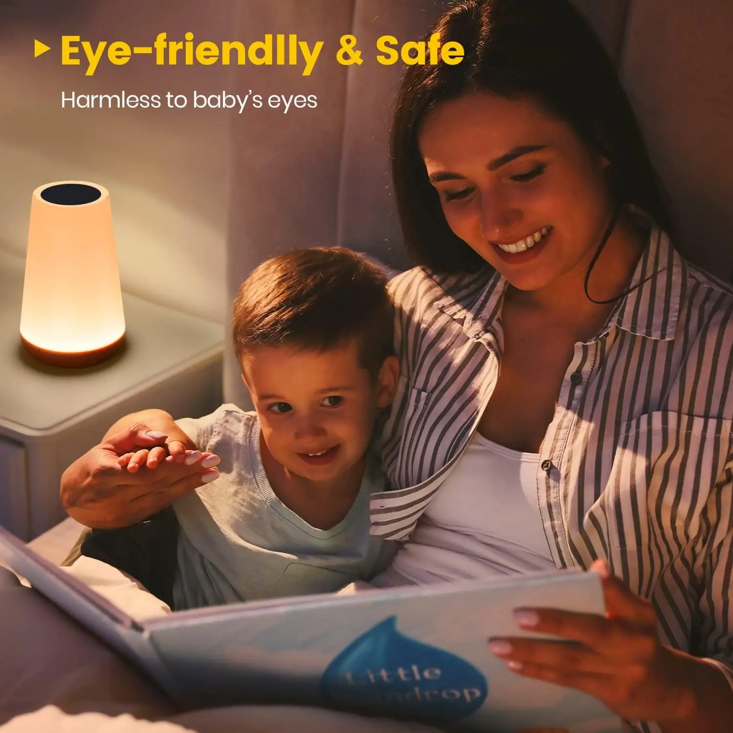 Lámpara nocturna RGB con Control remoto, luz regulable táctil, portátil, recargable por USB, 13 colores