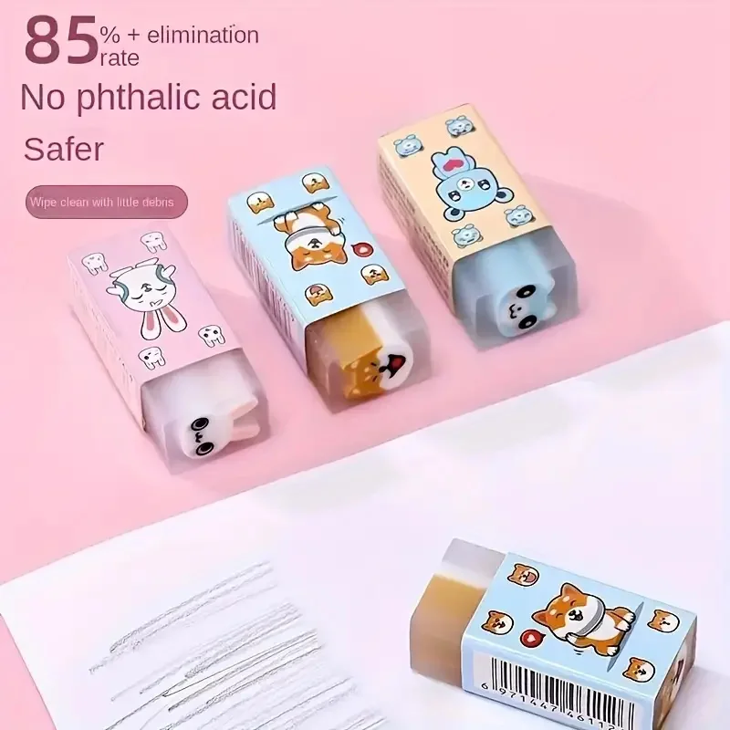 Clearance_3 pezzi/6 pezzi di gomma per animali carini, gomma gelatina creativa per cartoni animati con odore dolce, bel regalo per bambini e studenti_Continuo