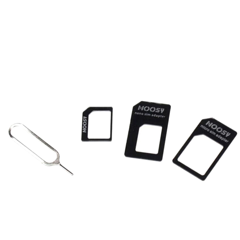 4-in-1-Micro-Nano-SIM-Karten-Adapter-Anschluss. Konvertieren Sie die Nano-SIM-Karte in einen Micro-Standard-Adapter für iPhone 5 Huawei Xiaomi Samsung