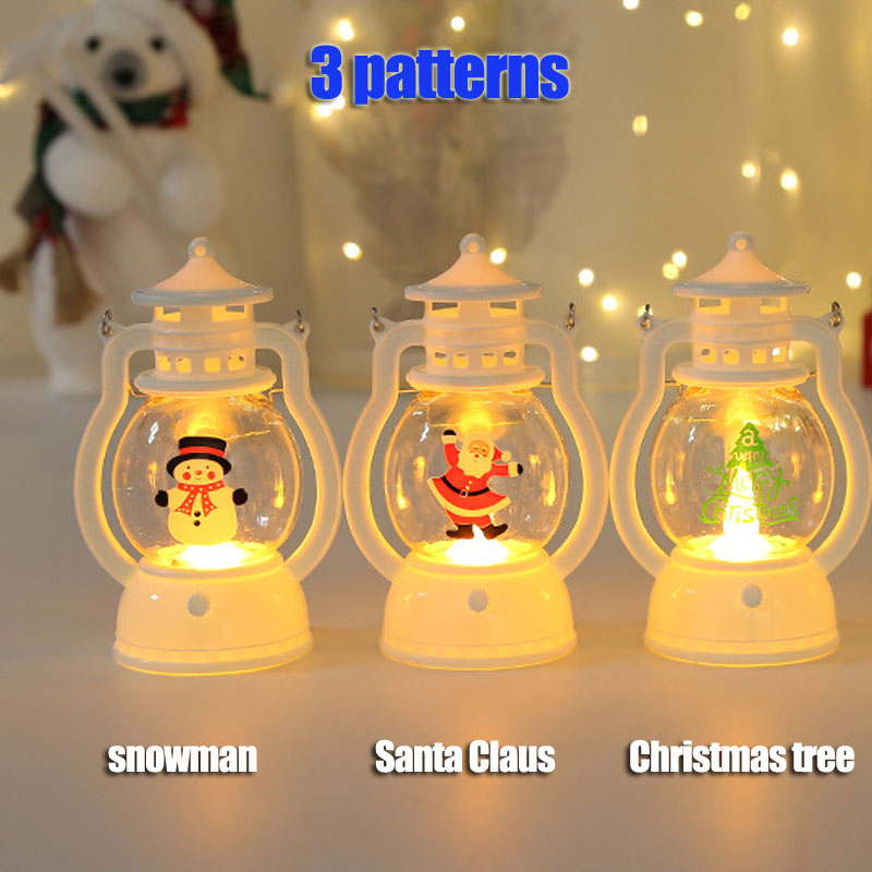 แบบพกพา LED คริสต์มาส Santa Claus Snowman โคมไฟตกแต่งในร่มไฟแบตเตอรี่ขับเคลื่อนสําหรับคริสต์มาสปีใหม่ Navidad เครื่องประดับ