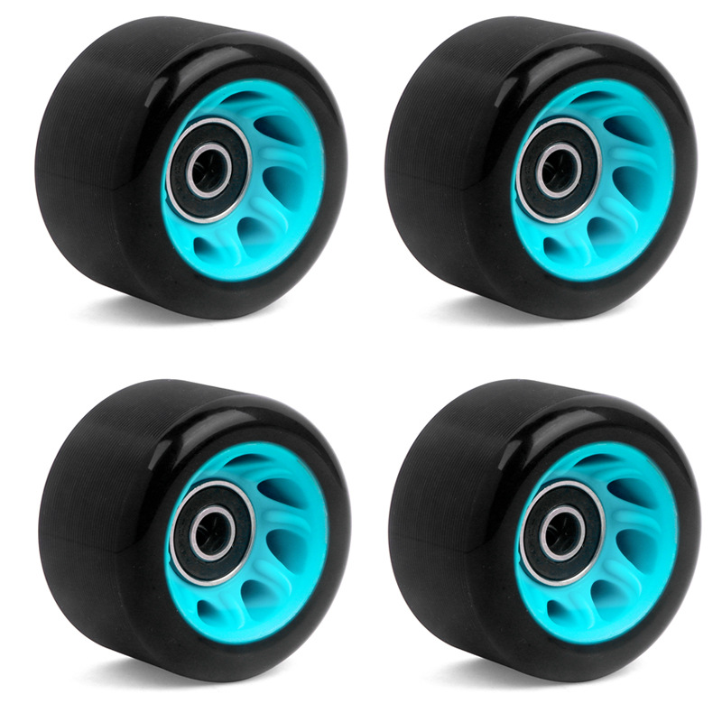 60*40mm Double Row Roller Skates Accessories Speed Skates Wheels 95A Car Line Wheel Four Wheels Skateboard PU Wheels Black Blue