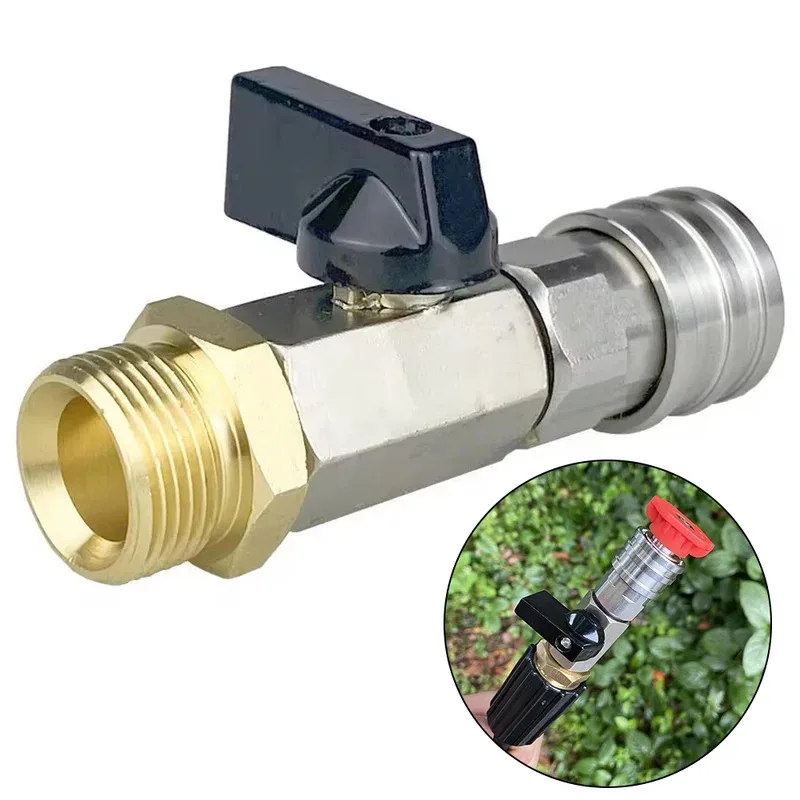Como se muestra en la figura lavadora de alta presión interruptor de manguera de lavadora de alta presión conector rápido de flujo de agua Material de latón