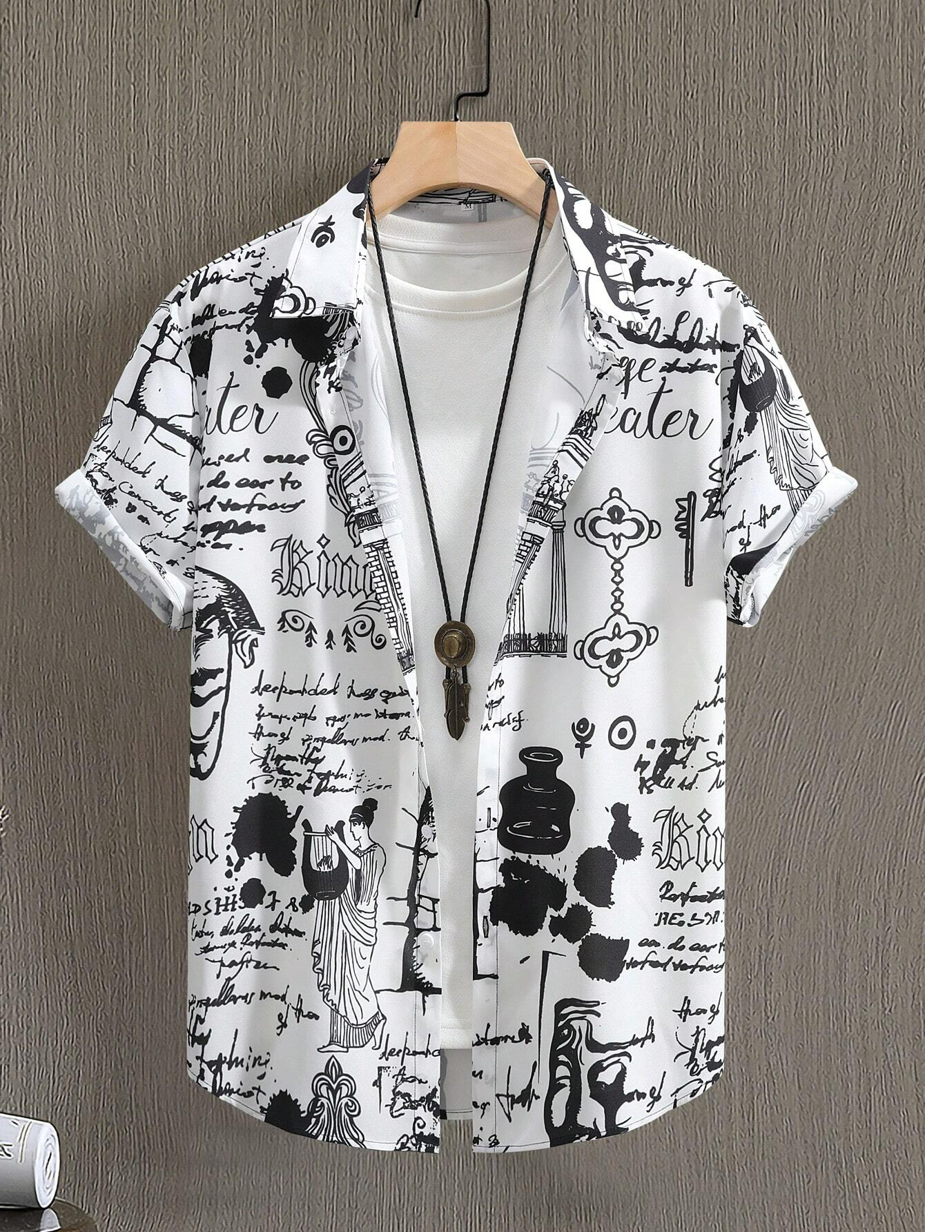 Camisas versátiles con botones en la playa para hombre y mujer, Tops de moda de manga corta con diseño de estampado personalizado e interesante, verano