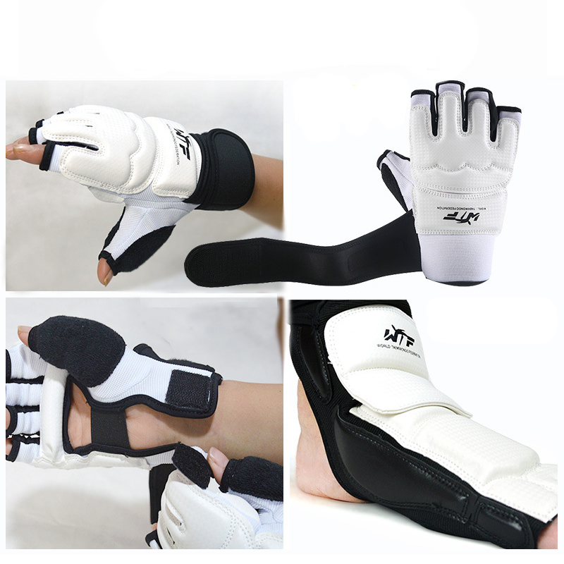 1Set Taekwondo Lederen Voethandschoenen Sparring Karate Enkelbeschermer Guard Gear Boksen Vechtsporten Sok Kid