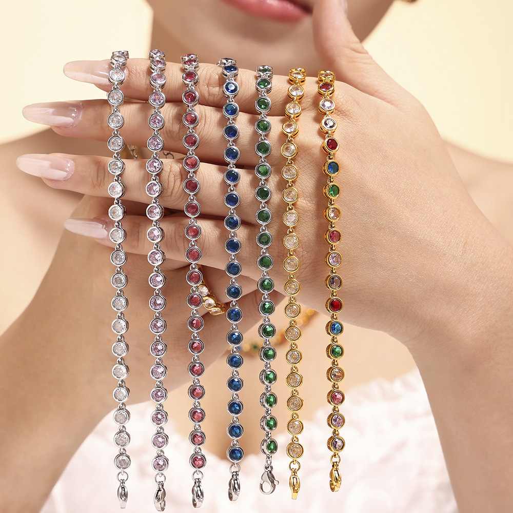 Conjunto de joias de aço inoxidável 18k ouro colorido frisado com zircão inspirado na boêmio natal aniversário presente surpresa perfeito
