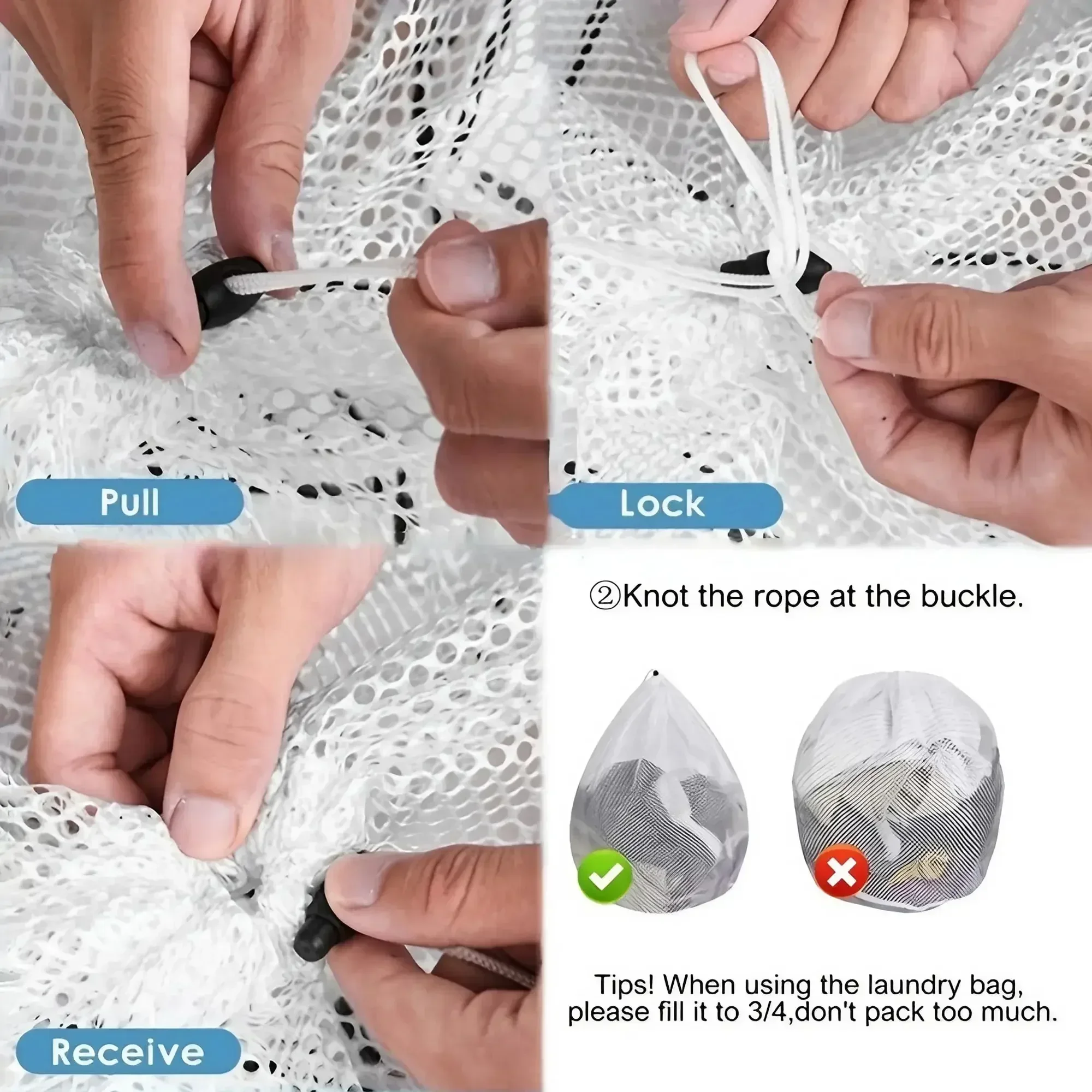 1PC Drawstring Laundry Bag Large Capacity 4 Size Fine Mesh Coarse Mesh Wash Bag For Clothes Jeans Blankets Durable Washing Net
