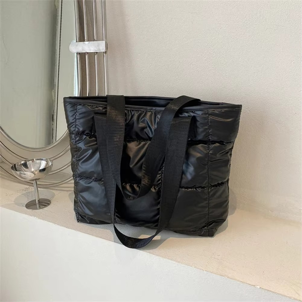 Moda senhoras tote bolsas de grande capacidade algodão acolchoado saco de compras losango portátil bolsa acolchoada sólida para viagens de lazer