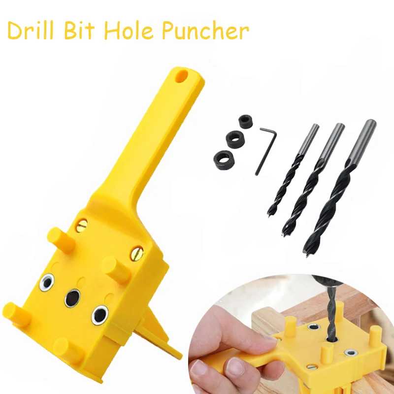 6/8/10mm Drill Bit Woodworking Dowel Jig Drilling Doweling Hole Saw Drill Guide Hole Locator For Carpentry Straight Hole Clamp