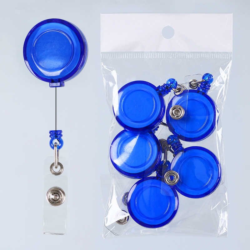5 unidades de insignia retráctil de Color, cordón de identificación, etiqueta de nombre, tarjetero, carretes, llavero, Clips de cadena antipérdida, suministros escolares y de oficina