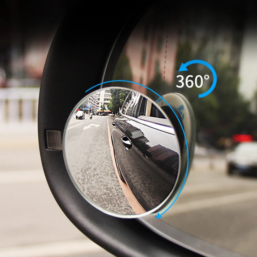 Espelho de ponto cego do carro de 2 pces, espelho convexo de vidro hd ajustável de 360 graus, espelho retrovisor do ângulo para estacionamento reverso do suv do carro
