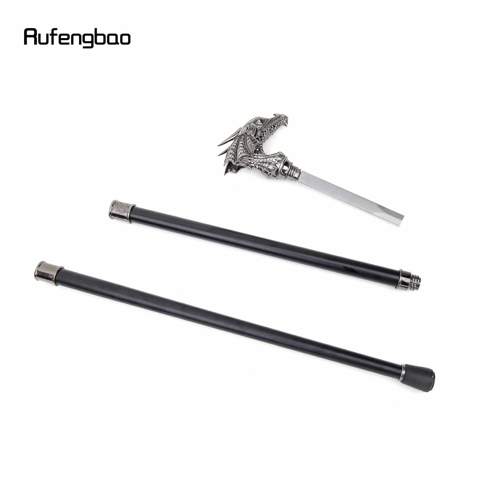 Bengala de cabeça de dragão com placa escondida, autodefesa, moda, bastão, cosplay, bastão de crosier, 93cm