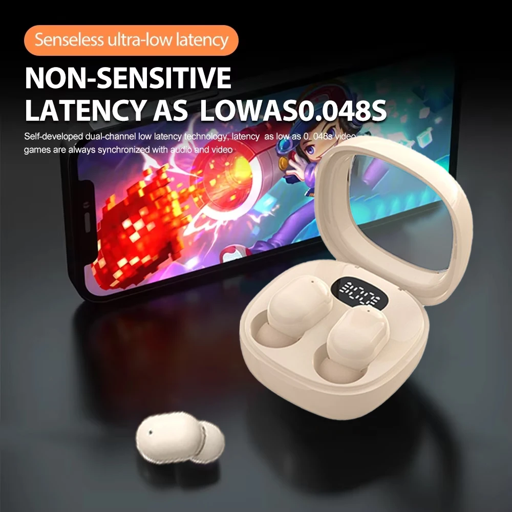 Mini cuffie invisibili TWS Bluetooth 5.3 Auricolari Wireless Heasets HIFI Stereo Auricolari con riduzione del rumore per iPhone Xiaomi