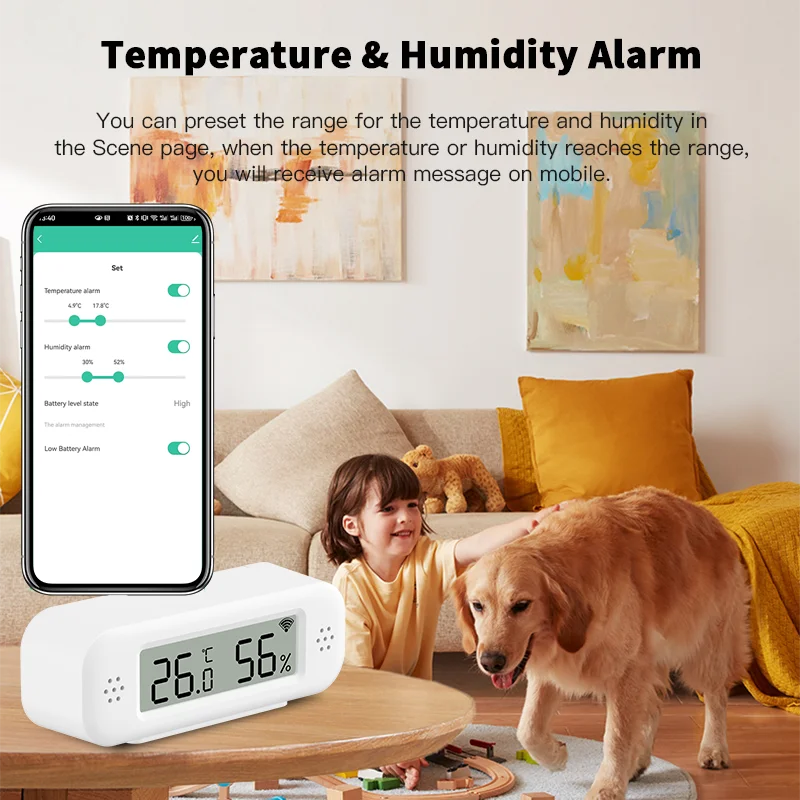 Tuya Zigbee Wi-Fi мини температура и влажность для умного дома термометр гигрометр приложение удаленная работа с Google Home Yandex Alexa