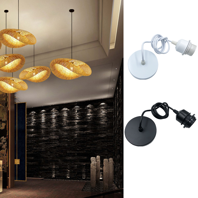 Portalámparas colgante Vintage E27 con cable colgante de 1m y 1,5 m, soporte para lámpara de techo, Base de lámpara para luces colgantes Chande