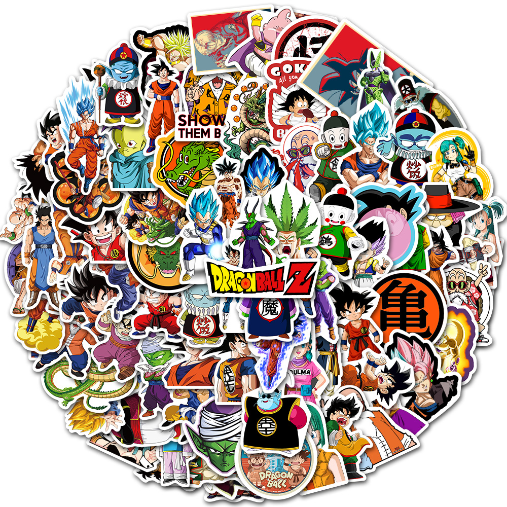 100 pçs dragon ball animes dos desenhos animados graffiti adesivos telefone guitarra portátil notebook mala copo adesivo à prova dwaterproof água decalques brinquedos