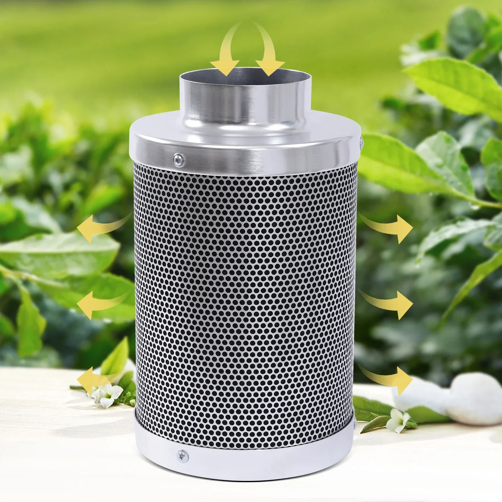Filtro de carbón de aire de 4 pulgadas, Control de olores con carbón para ventilador de conducto en línea, prefiltro para tienda de cultivo