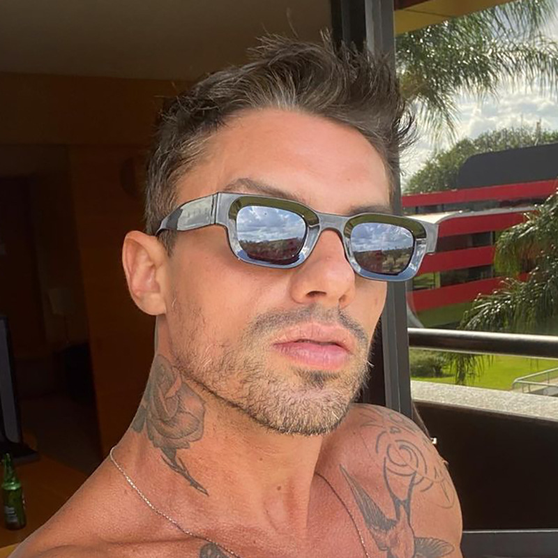 Kleine Rechthoek Zonnebril Dames Heren Vintage Merk Designer Vierkante Luxe Zonnebril Shades Vrouwelijke Camber Concave Zonnebril