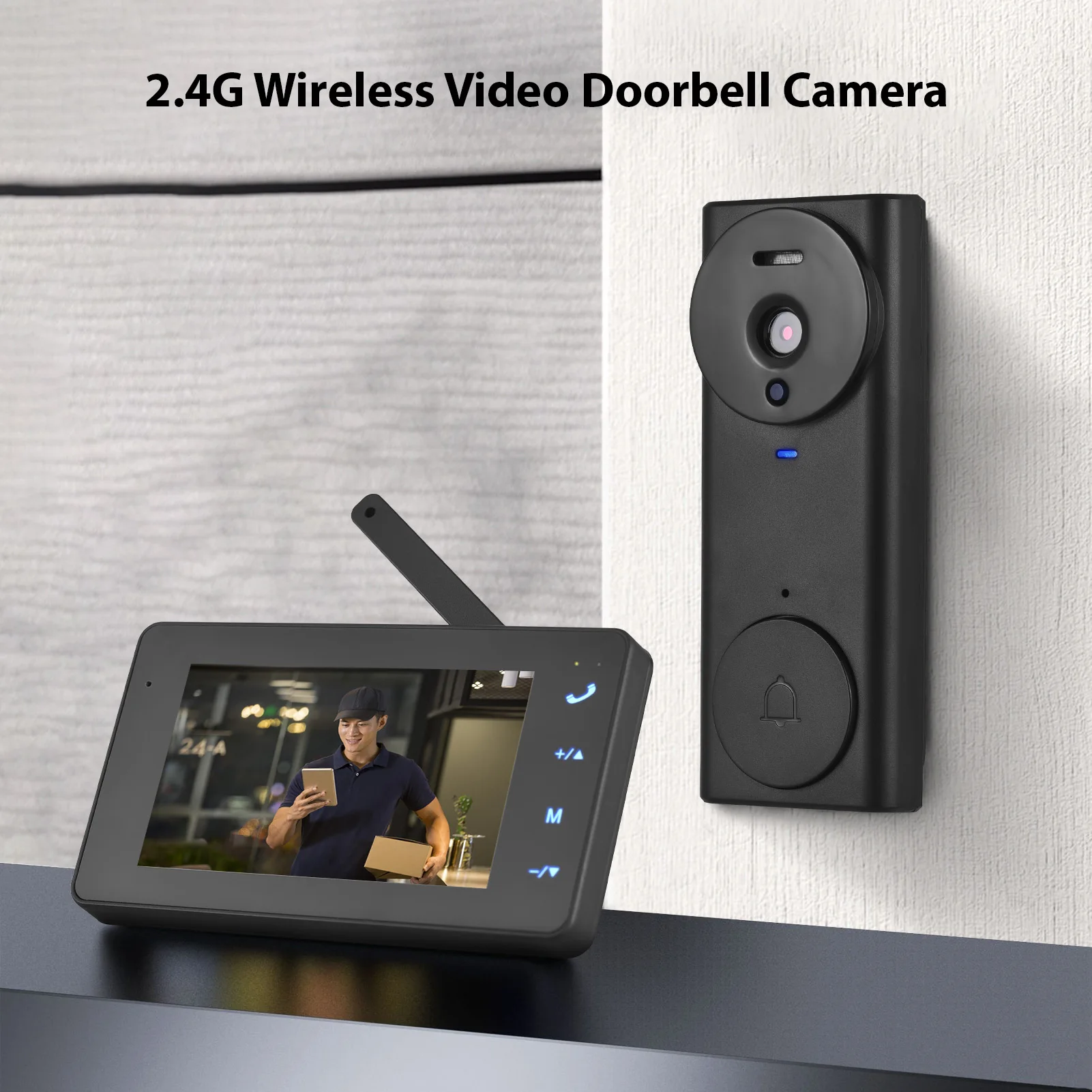 Câmera de vídeo campainha sem fio com monitor display 4.3 tela ips kits de câmera de telefone de porta de vídeo para villa escritório em casa apartamento