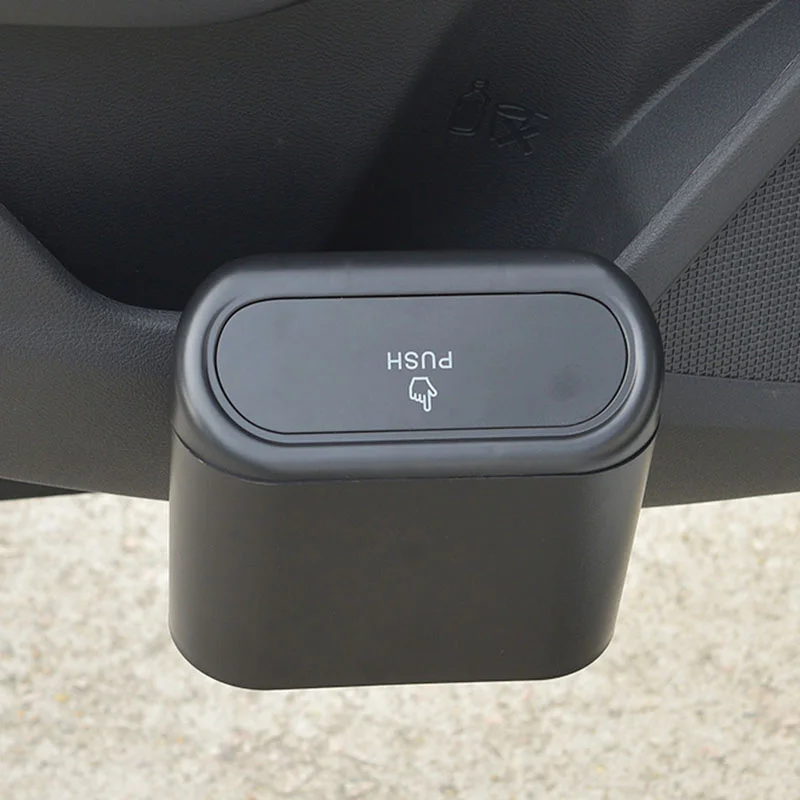Mini organización de basura para vehículo colgante con tapa, caja de almacenamiento de basura automotriz plegable multifuncional, suministro para coche