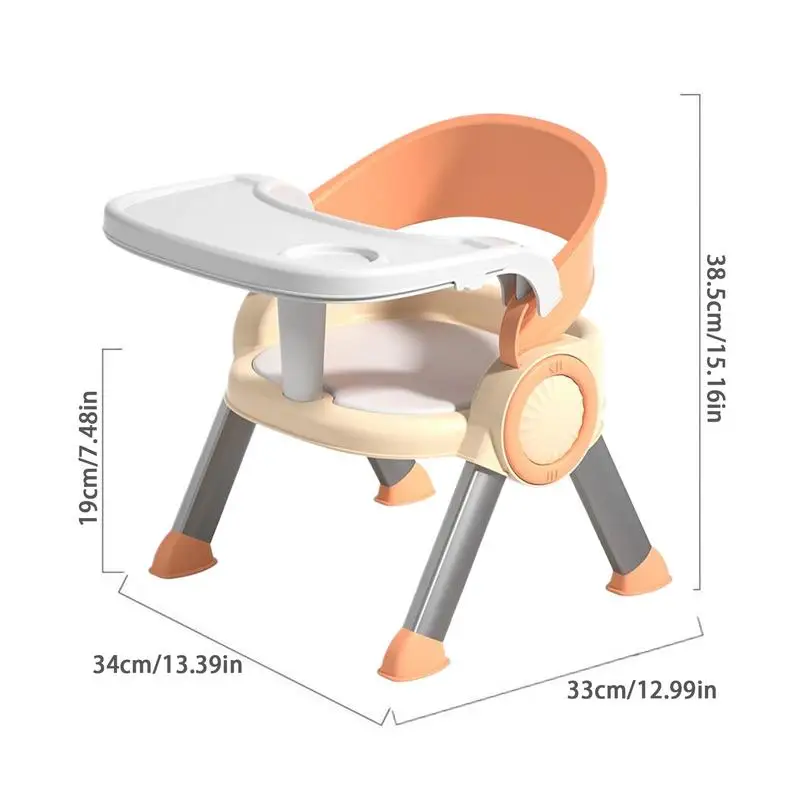 Cadeira de jantar para crianças pequenas, cadeira de jantar com bandeja multifuncional para uso doméstico, assento de estudo para crianças com música
