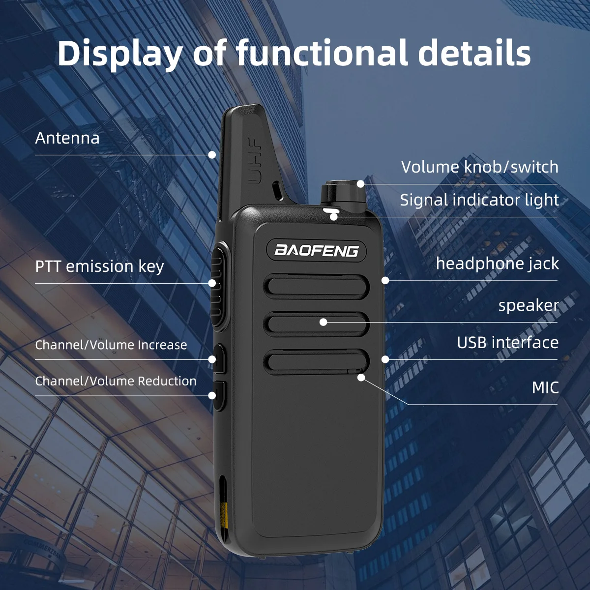 BAOFENG BF-888S T20 Upgraded Long Range Walkie Talkies for Adults with Earpiece, Rechargeable 2-Way Radios (2 Pack)