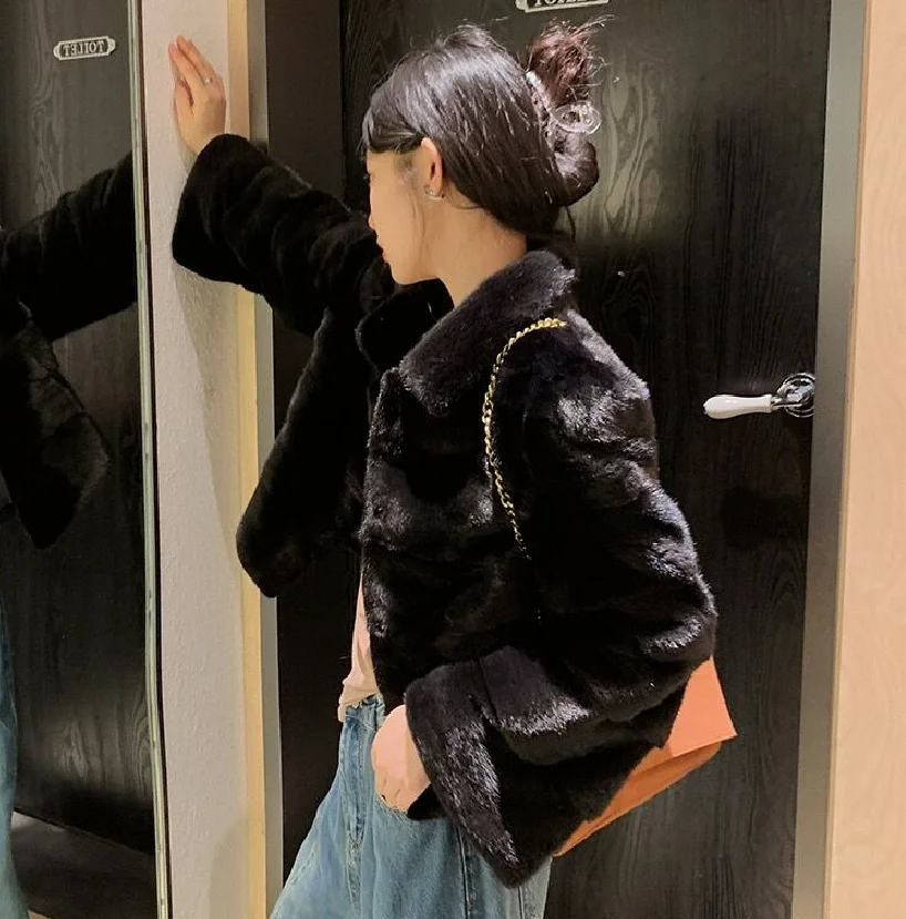 ew mink fur coat for 2023, 100% real mink fur coat, warm and stylish in winter