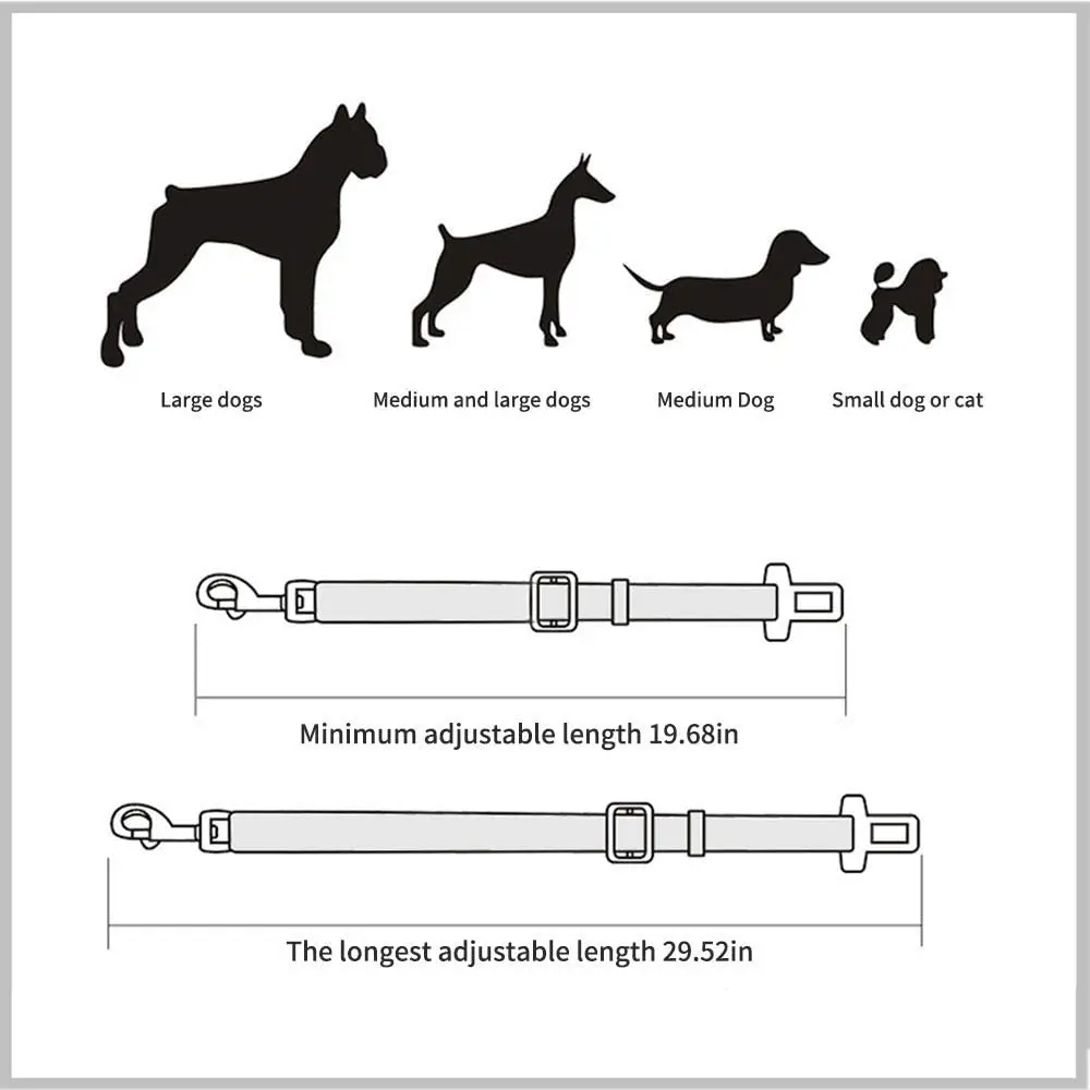 Ceinture de sécurité réglable pour animaux de compagnie, chat, chien, siège pour animaux de compagnie, véhicule, harnais pour chien, Clip en plomb, levier de sécurité, Traction, colliers pour chiens, Accessoires pour chiens