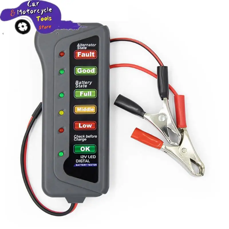 Mini probador de batería de coche de 12V, alternador Digital, pantalla de 6 luces LED, herramienta de diagnóstico de coche, gran oferta, 1PC