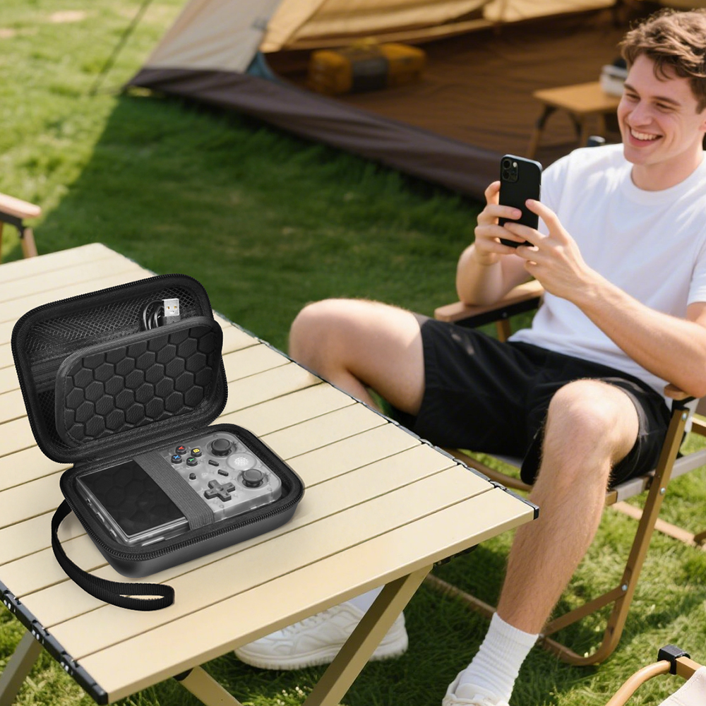 Bolsa para consoles portáteis retrô RG353V/RG353VS/R36S - Organizador de armazenamento compacto e bolsa de transporte