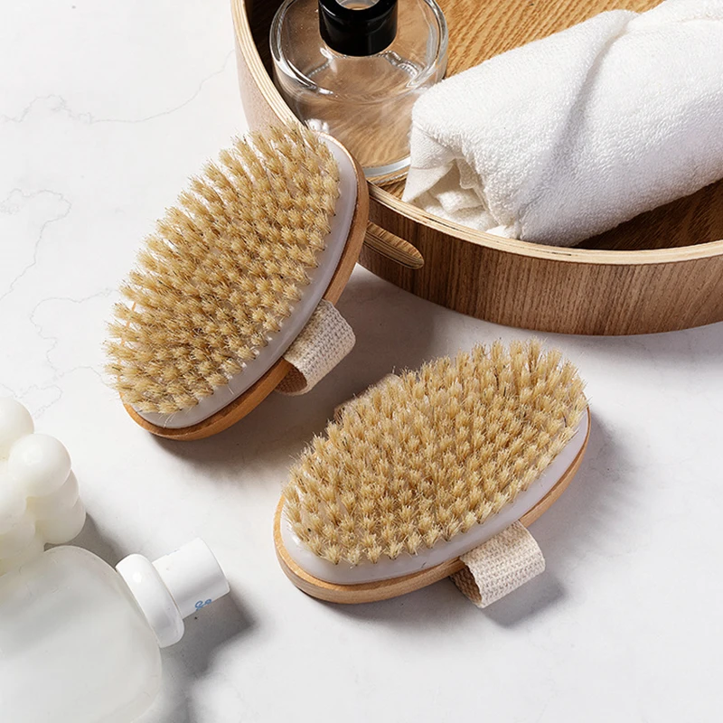 Brosse à Poils Naturels pour Peau Sèche, Ohio eur de Bain pour le Corps