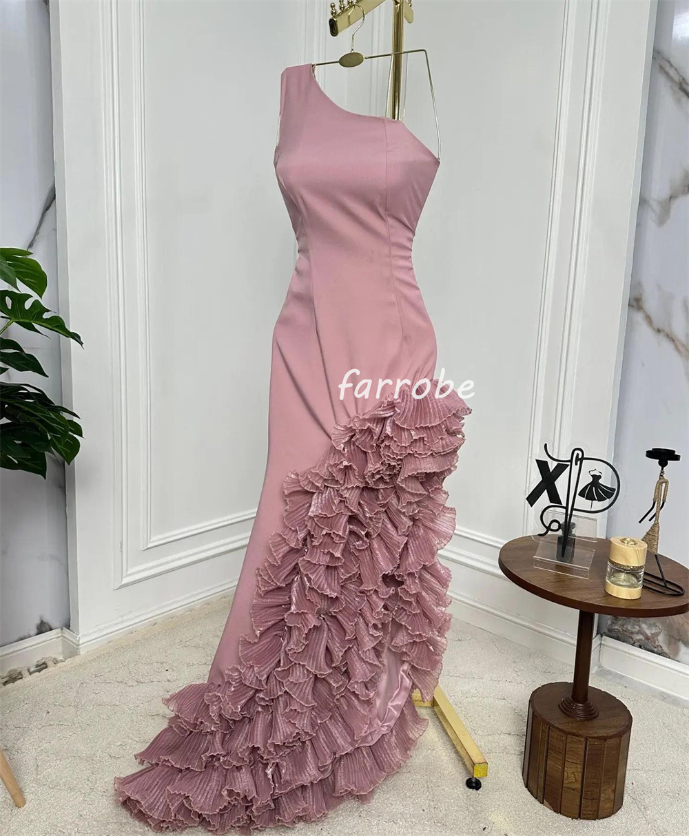 Customized Fashion High Quality Jersey Pleat Ruched Mermaid One-shoulder Long Dresses Bespoke Occasion Dresses Casual