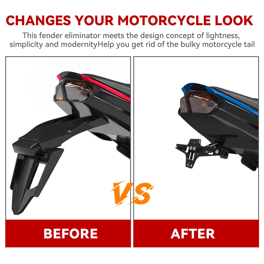 Suporte da placa da motocicleta com luzes de sinalização, Suporte da placa, Yamaha MT07, Kawasaki Z800, Honda, BMW