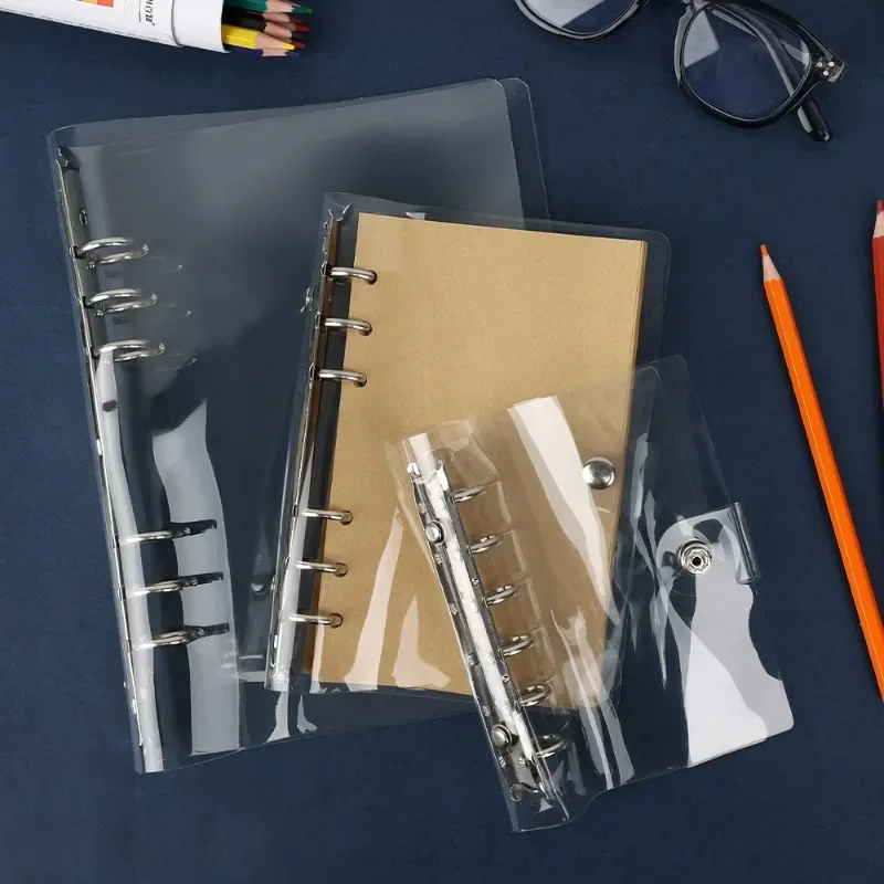 A7 A6 A5 เกลียวโปร่งใส Binder Notebook PVC โน้ตบุ๊คหลวมไดอารี่ขดลวดแหวน Binder Storage Agenda Planner กระเป๋า