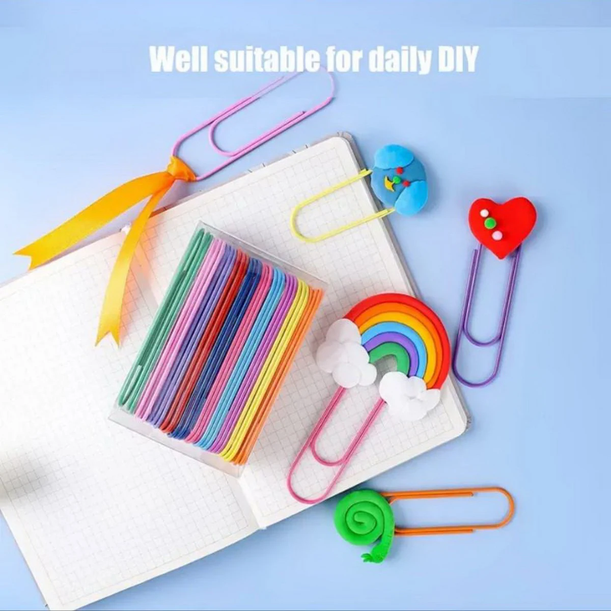 12/24pcs 100mm Mega Large Multicolored Jumbo Coated Paper Clips - Ideal for Office and School Document Organization