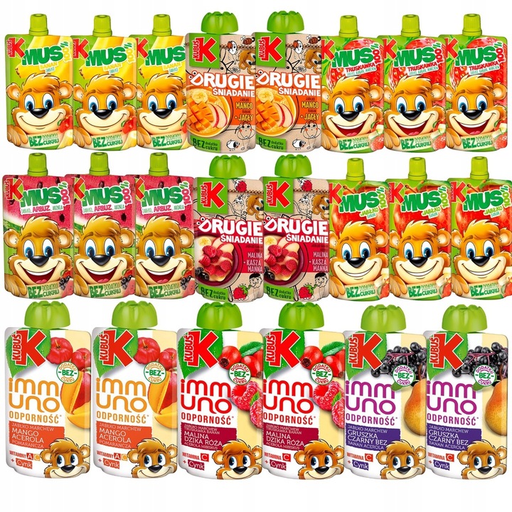 Kubuś Mix musów owocowych dla dzieci 100 g x 22 sztuki