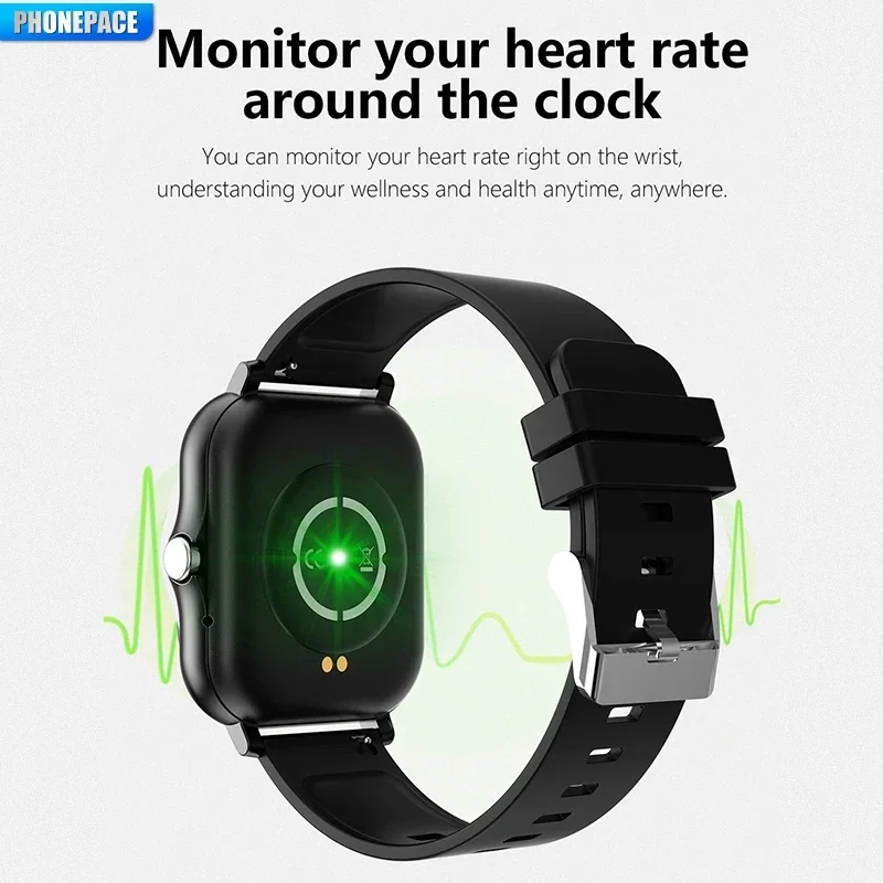 Reloj inteligente PHONEPACE Y13: función de llamada, rastreador de ejercicios y frecuencia cardíaca, alarmas meteorológicas para actividades deportivas al aire libre