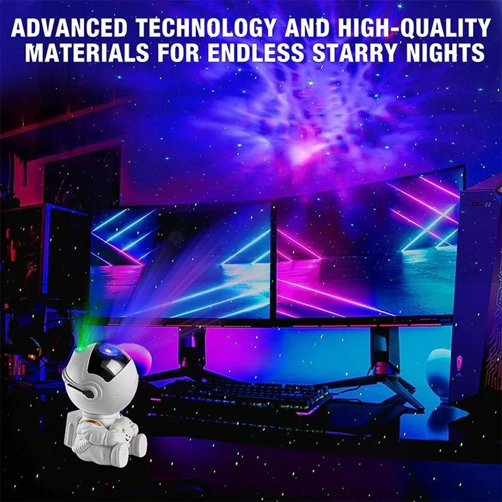 Galaxy estrela astronauta projetor luz céu estrelado porjetores lâmpada decoração quarto led night light crianças presentes