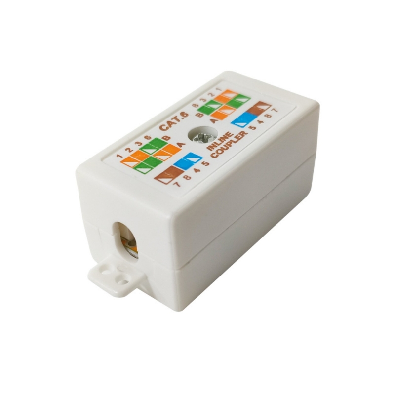 T8WC Cat6 Junction Box RJ45 Splices Connectors Unshielded Down Type Coupler for Cat6 Ethernet Cable Accessories