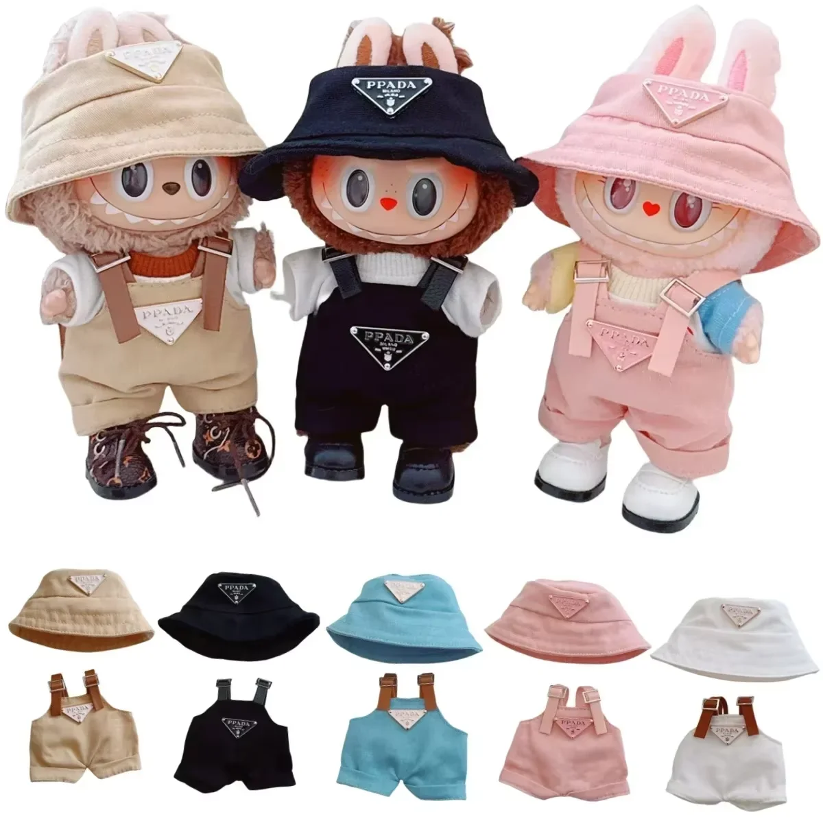 Para Mini muñeca Labubus de 17cm, traje, sombrero, ropa, zapatos, accesorios para muñecas Labubu II, juguetes para cultivar el juego de fiesta sentado