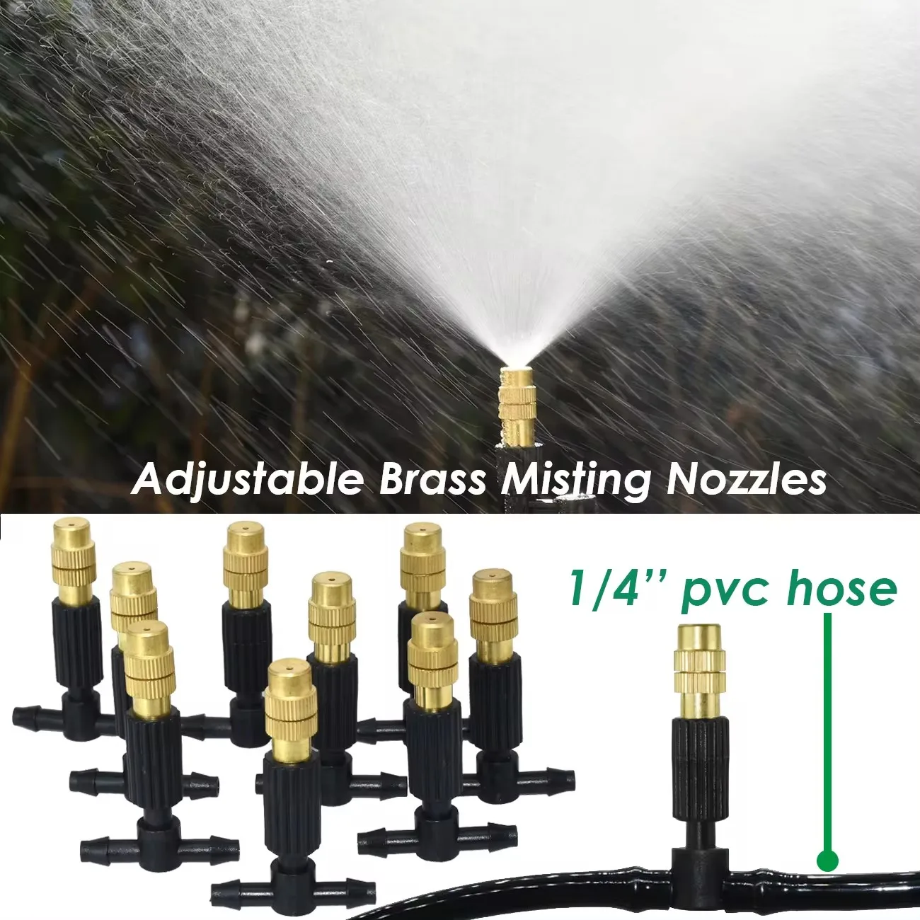 KESLA เรือนกระจก 5-30M กลางแจ้ง 1/4 ทองเหลือง Atomizer Misting Cooling ระบบสวนชลประทานรดน้ําหัวฉีด 4/7 มม.สําหรับ Patio