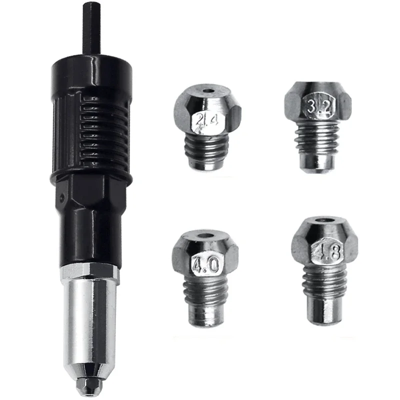 Elétrico sem fio Rivet Nut Riveting Tool, Adaptador de broca, Inserir ferramenta Nut, Prego multifunções, Auto Rivet