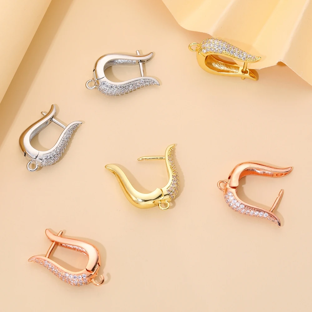 Juya 18K ทองชุบ Anti-Allergy Basic Fastener Hooks หูต่างหูติดตั้งอุปกรณ์เสริมสําหรับ DIY ผู้หญิงต่างหูทํา