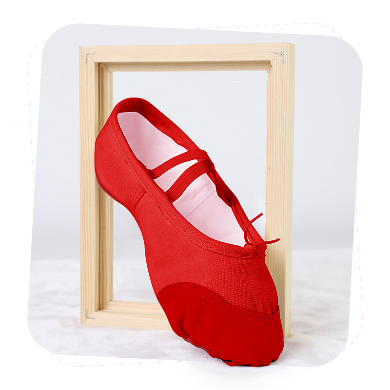 USHINE mejora cabeza plana De cuero blanco suave Zapatos De Punta De Ballet zapatillas Ballet vientre gimnasio Yoga Zapatos De baile niños mujer hombre