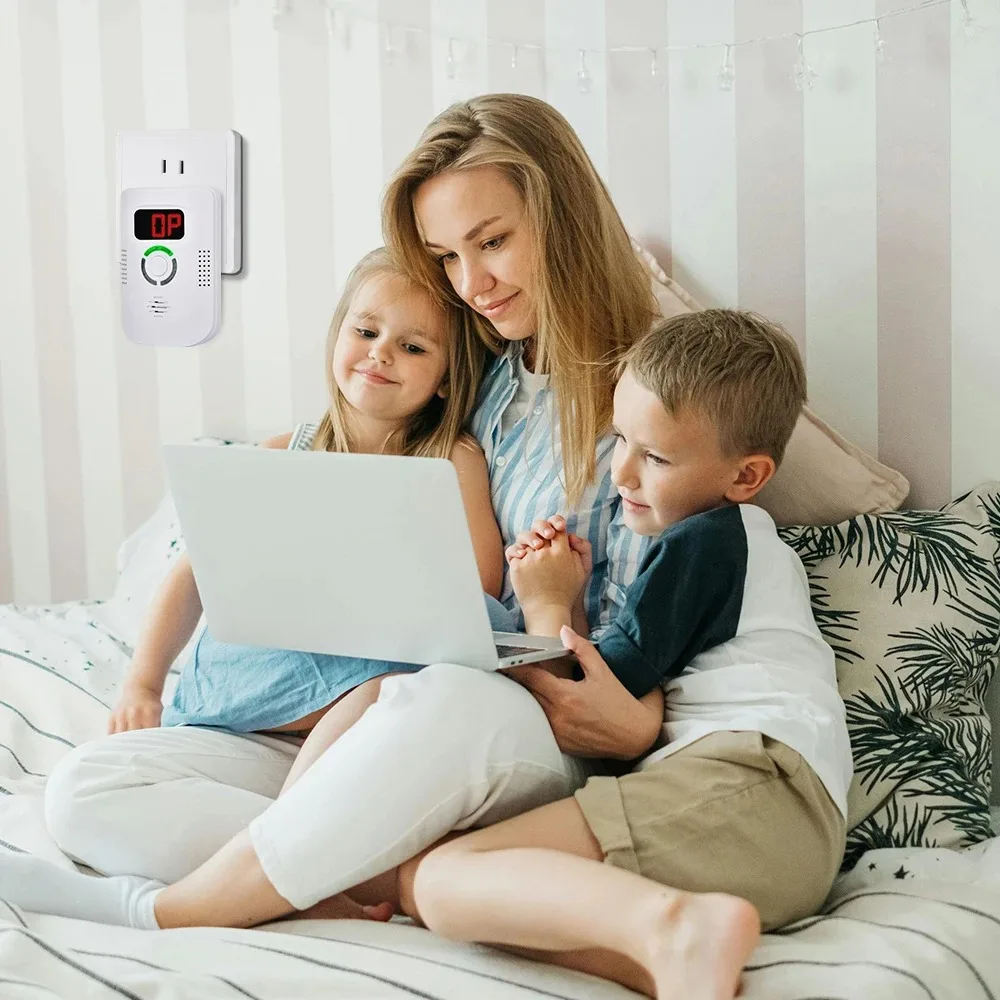 CO Sensor Koolmonoxide Detector Plug In Alarm 85dB Sirene Geluid Onafhankelijke CO Vergiftiging Waarschuwing Alarm Detector CO Meter