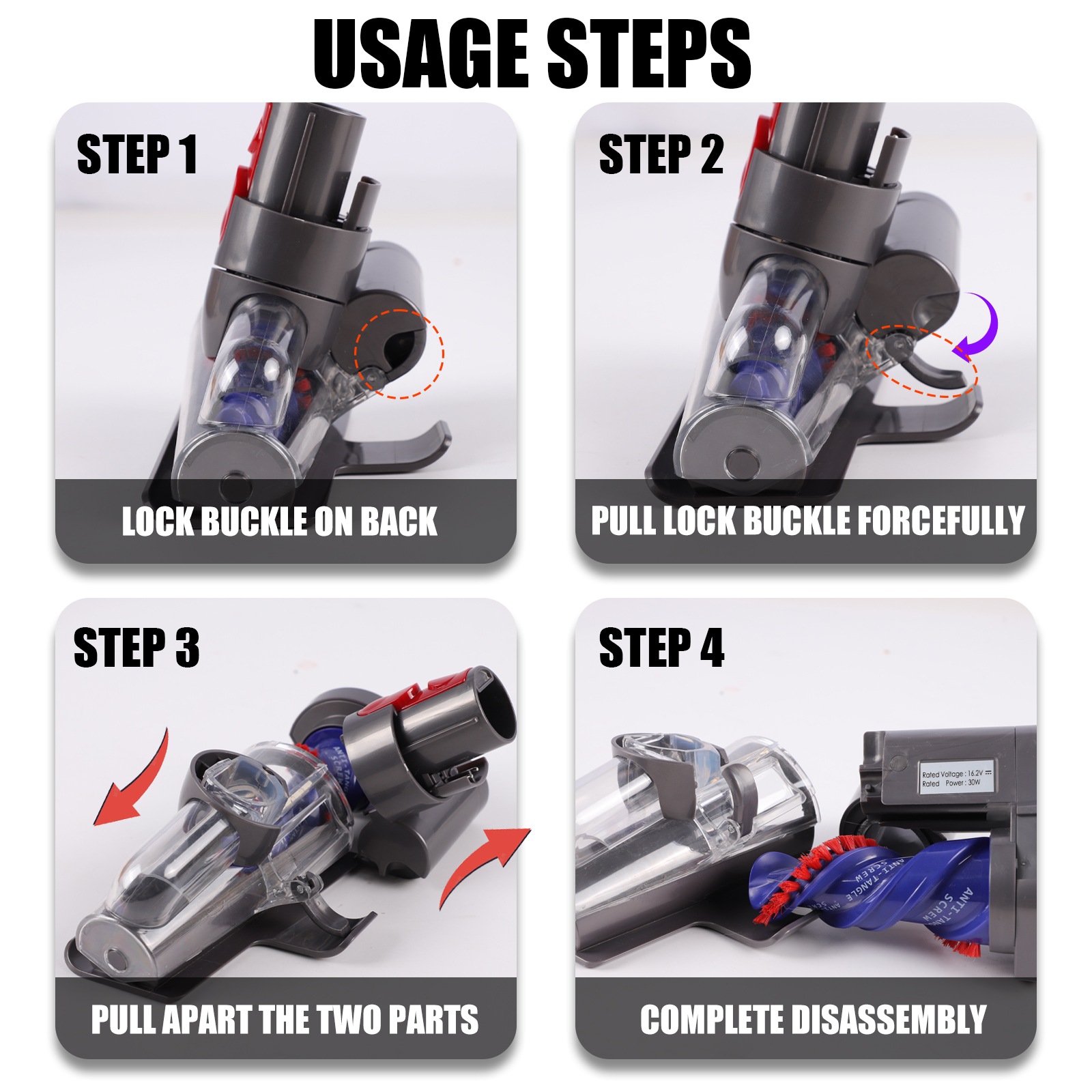 Atualizar mini cabeça de escova motorizada anti-emaranhado para aspirador de pó dyson v7 v8 v10 v11 v15, adequado para sofás, camas, assentos de carro