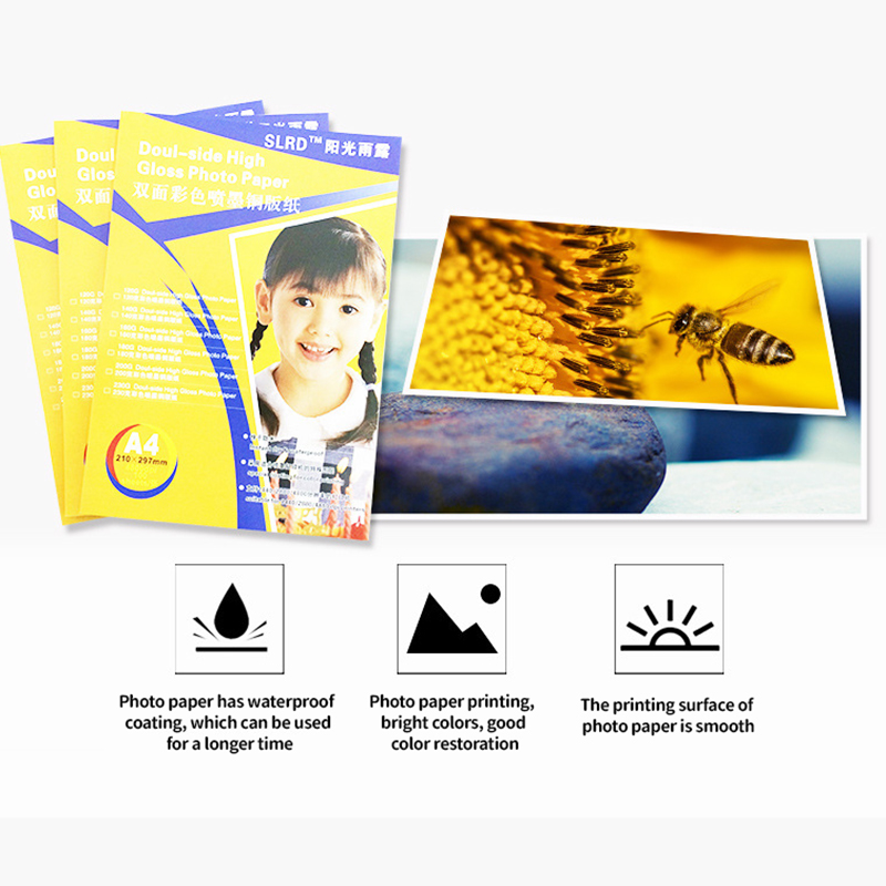 50 papier Photo Double face haute brillance A4 A3 A3 + de haute qualité, impression à jet d'encre, papier couché à haute brillance, encre à séchage rapide et bien rangée