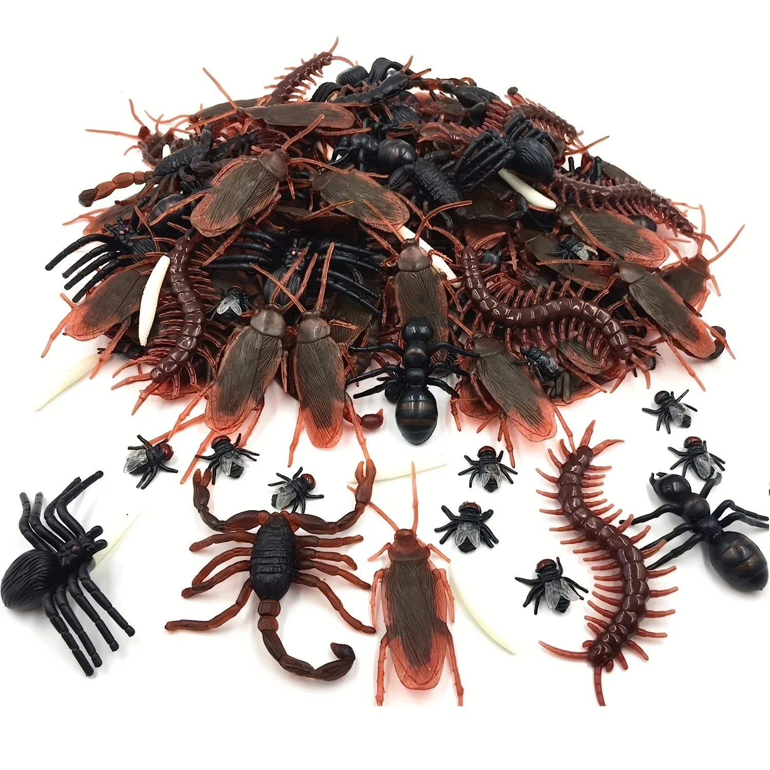 50 Stück realistische Käfer, lustiges Spielzeug, gefälschte Kakerlake, Neuheit, Insekten, Halloween, Streich, Simulation, kniffliger Ekel, gruseliges Partyzubehör