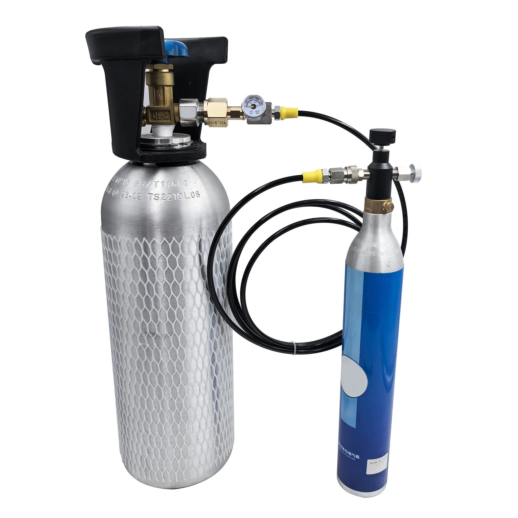 Soda Water Accessories Cylinder CO2 Refill Station Adaptor With Hose On/Off Adapter W21.8-14 or G3/4 or CGA320 Connector